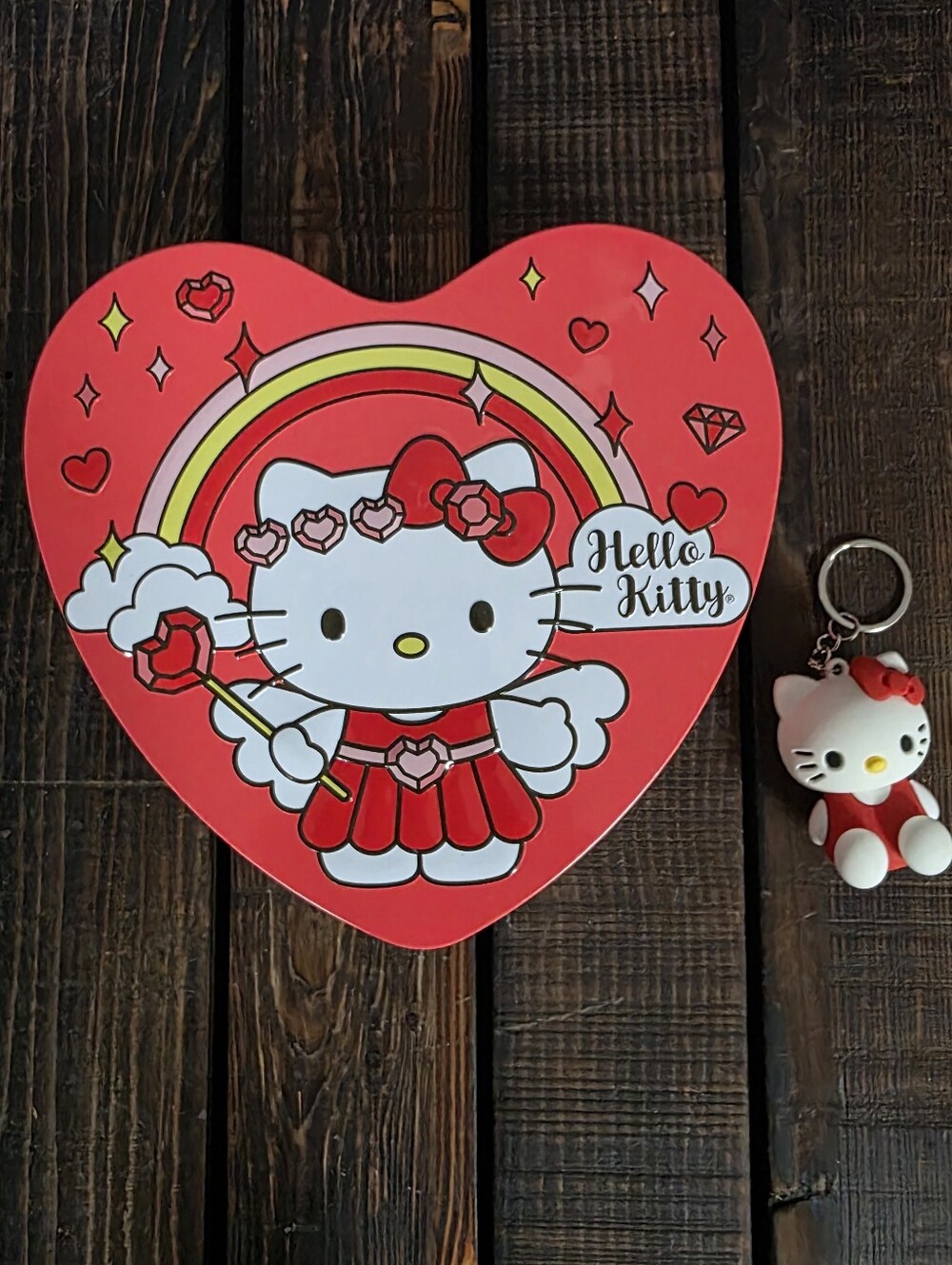 Hello Kitty Tin and Keychain Cute Collectible Gift